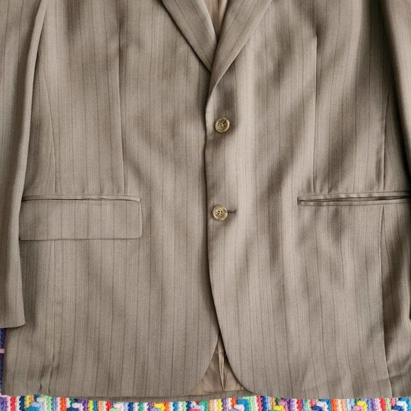 👞 Vintage Men’s Striped Wool Blazer 🎩 - Picture 3 of 5